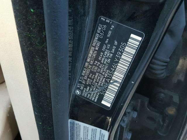 5UXFA13546LY39305 - 2006 BMW X5 3.0I BLACK photo 10