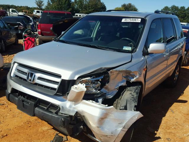 5FNYF28557B002318 - 2007 HONDA PILOT EXL SILVER photo 2