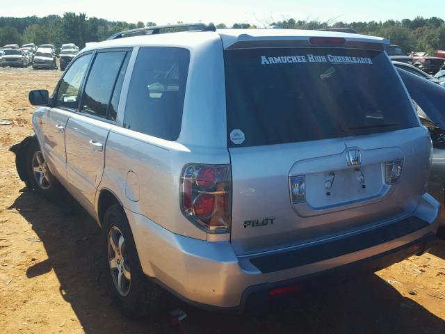 5FNYF28557B002318 - 2007 HONDA PILOT EXL SILVER photo 3