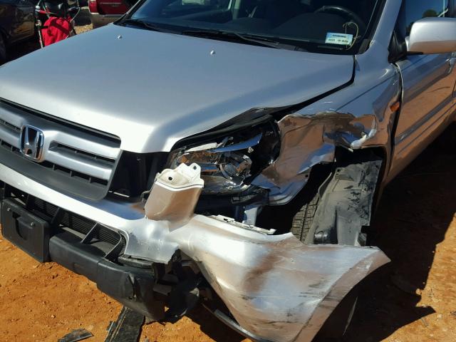 5FNYF28557B002318 - 2007 HONDA PILOT EXL SILVER photo 9