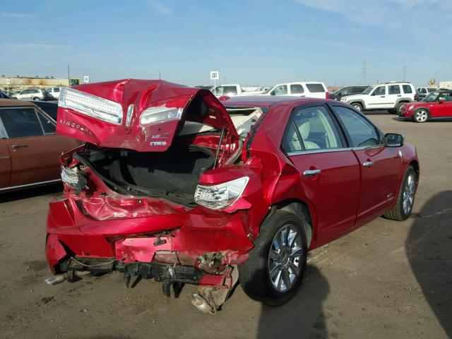 3LNDL2L35CR819161 - 2012 LINCOLN MKZ HYBRID RED photo 4