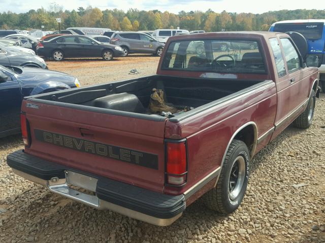 1GCCS19R3P8141753 - 1993 CHEVROLET S TRUCK S1 RED photo 4