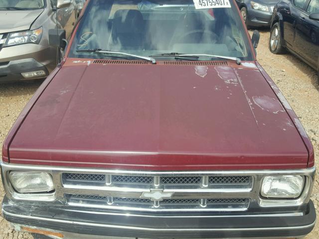 1GCCS19R3P8141753 - 1993 CHEVROLET S TRUCK S1 RED photo 7