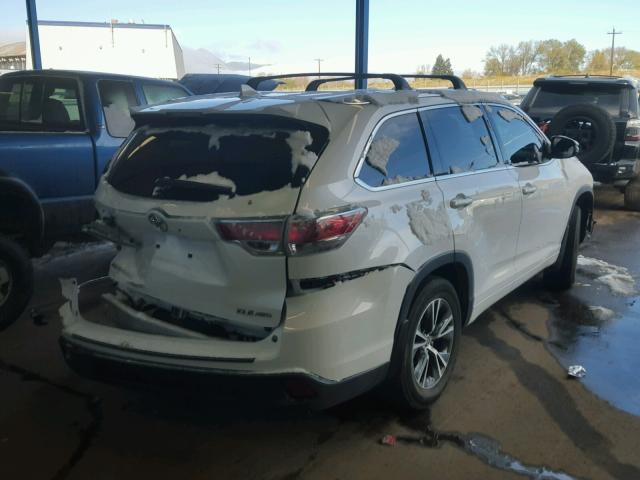 5TDJKRFH0GS346458 - 2016 TOYOTA HIGHLANDER WHITE photo 4