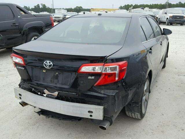 4T1BK1FK2CU003248 - 2012 TOYOTA CAMRY SE BLACK photo 4