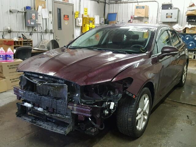 3FA6P0HR7DR163748 - 2013 FORD FUSION SE MAROON photo 2