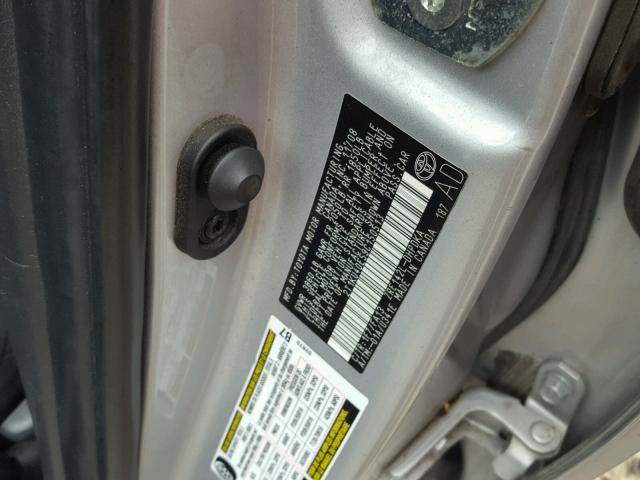 2T1KU40E59C150513 - 2009 TOYOTA COROLLA MA SILVER photo 10