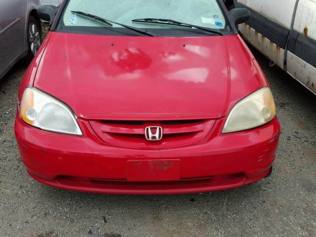 1HGEM22532L094747 - 2002 HONDA CIVIC LX RED photo 7