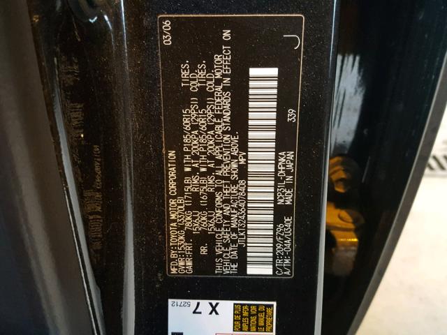 JTLKT324364078408 - 2006 TOYOTA SCION XB Қара фото 10