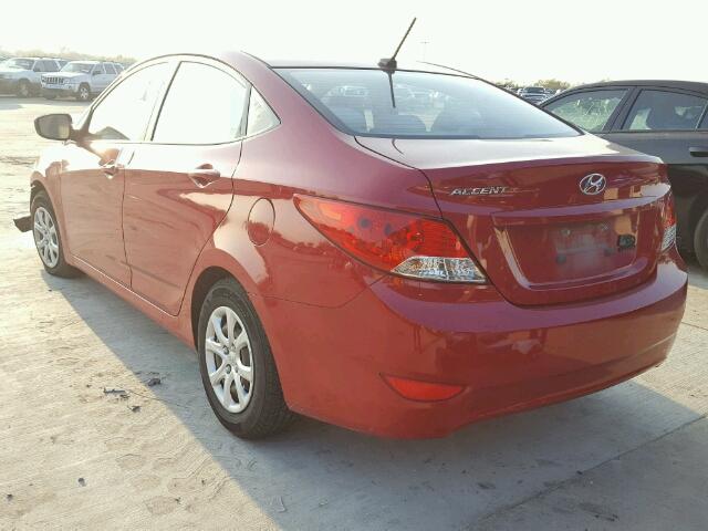 KMHCT4AEXDU296029 - 2013 HYUNDAI ACCENT GLS RED photo 3