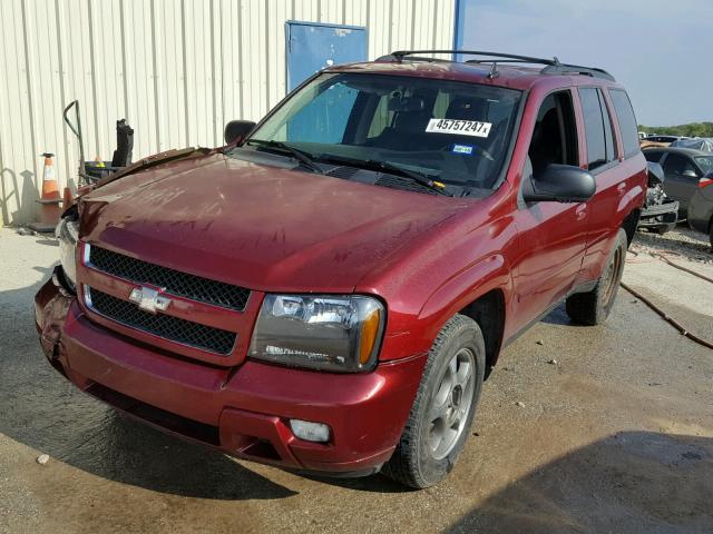 1GNDS13S682163189 - 2008 CHEVROLET TRAILBLAZE MAROON photo 2