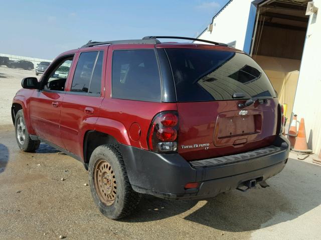 1GNDS13S682163189 - 2008 CHEVROLET TRAILBLAZE MAROON photo 3