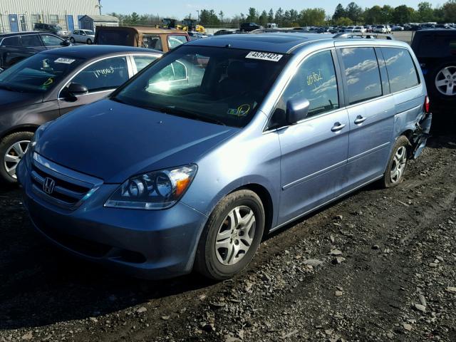 5FNRL38706B108341 - 2006 HONDA ODYSSEY EX BLUE photo 2