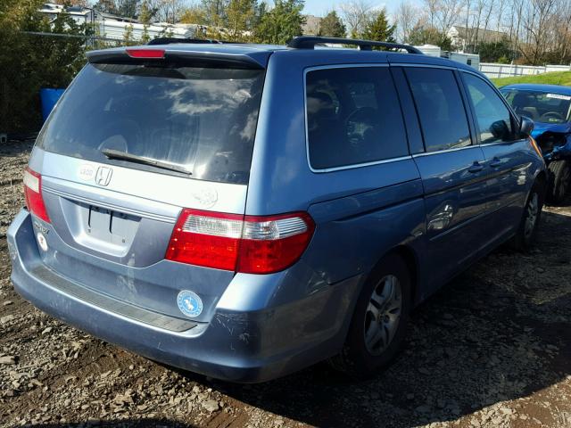 5FNRL38706B108341 - 2006 HONDA ODYSSEY EX BLUE photo 4