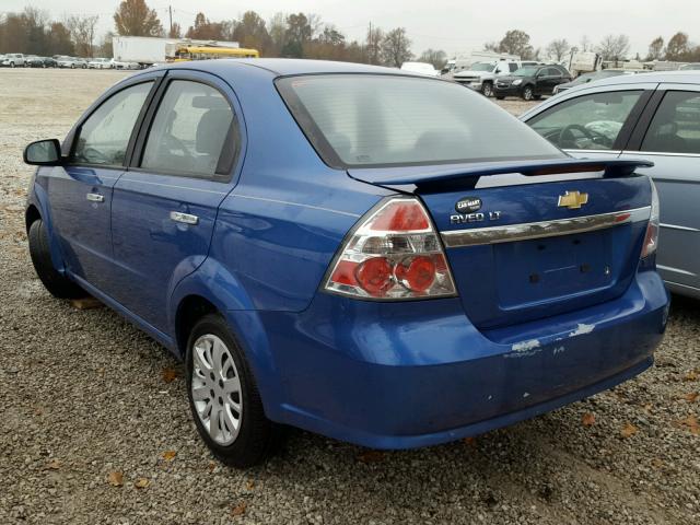 KL1TG56E19B300812 - 2009 CHEVROLET AVEO LT BLUE photo 3