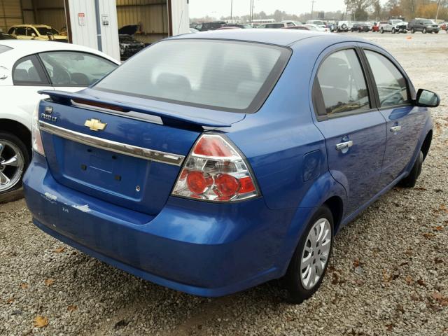 KL1TG56E19B300812 - 2009 CHEVROLET AVEO LT BLUE photo 4