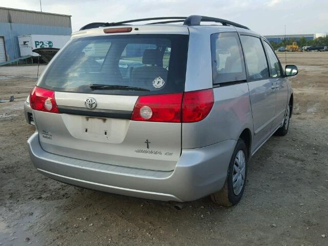 5TDZK23C58S113132 - 2008 TOYOTA SIENNA CE GRAY photo 4