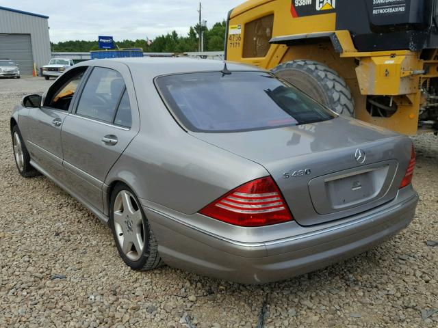 WDBNG70J43A377608 - 2003 MERCEDES-BENZ S 430 GRAY photo 3