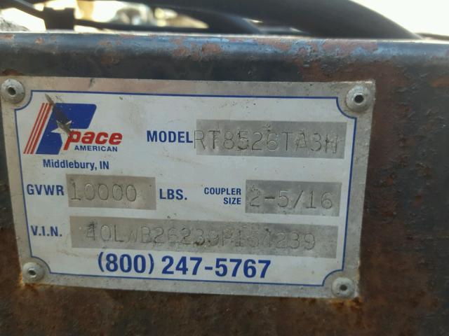 40LWB26239P154239 - 2009 UTILITY TRAILER BLACK photo 10