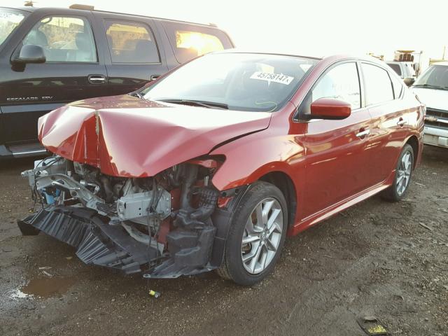 3N1AB7AP2EY294374 - 2014 NISSAN SENTRA S RED photo 2