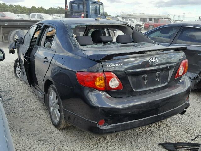 1NXBU40EX9Z105453 - 2009 TOYOTA COROLLA BA BLACK photo 3