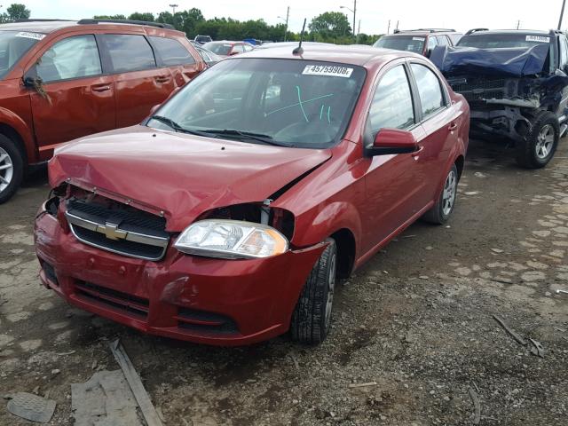 KL1TD5DE9AB133129 - 2010 CHEVROLET AVEO LS RED photo 2