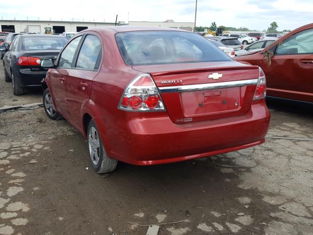 KL1TD5DE9AB133129 - 2010 CHEVROLET AVEO LS RED photo 3