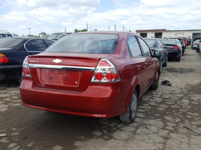 KL1TD5DE9AB133129 - 2010 CHEVROLET AVEO LS RED photo 4