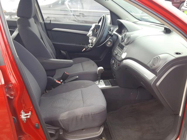 KL1TD5DE9AB133129 - 2010 CHEVROLET AVEO LS RED photo 5