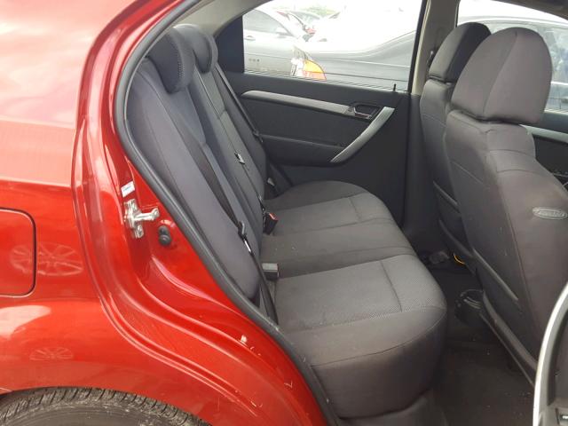 KL1TD5DE9AB133129 - 2010 CHEVROLET AVEO LS RED photo 6