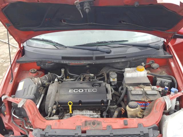 KL1TD5DE9AB133129 - 2010 CHEVROLET AVEO LS RED photo 7