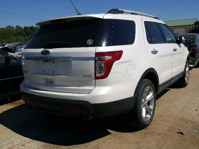 1FM5K8F87DGC72632 - 2013 FORD EXPLORER L WHITE photo 4