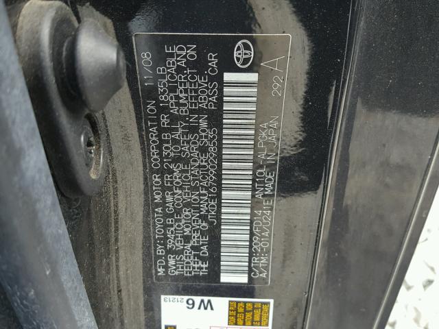 JTKDE167990298535 - 2009 TOYOTA SCION TC 黑色 照片 10