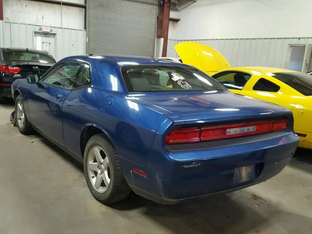 2B3CJ4DV4AH141191 - 2010 DODGE CHALLENGER BLUE photo 3