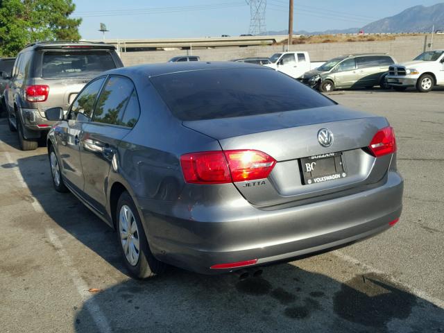 3VW2K7AJ1BM067870 - 2011 VOLKSWAGEN JETTA BASE CHARCOAL photo 3