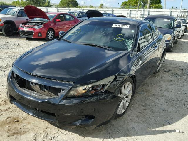 1HGCS22829A010396 - 2009 HONDA ACCORD EXL BLACK photo 2