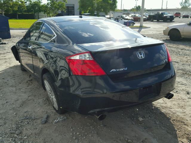 1HGCS22829A010396 - 2009 HONDA ACCORD EXL BLACK photo 3