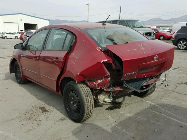 3N1AB61E68L606982 - 2008 NISSAN SENTRA 2.0 BURGUNDY photo 3