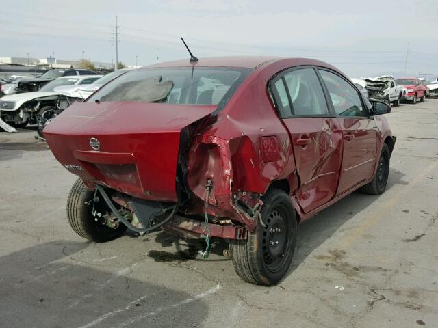 3N1AB61E68L606982 - 2008 NISSAN SENTRA 2.0 BURGUNDY photo 4