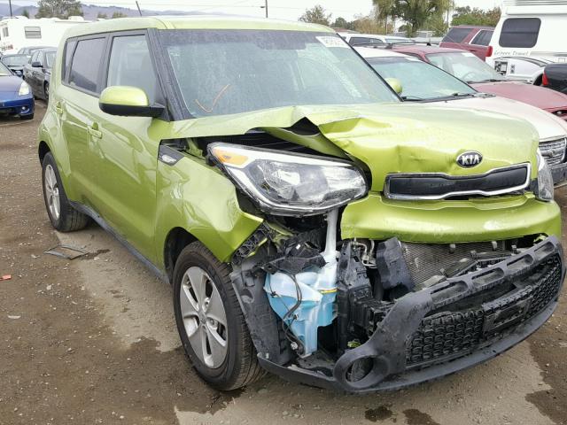 KNDJN2A27E7715034 - 2014 KIA SOUL GREEN photo 1