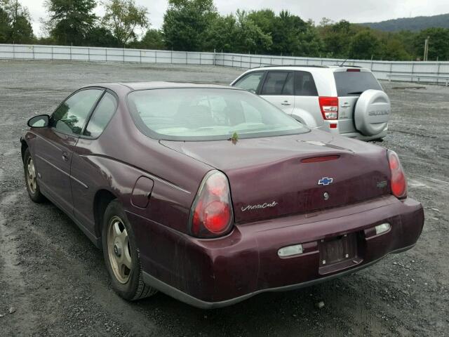 2G1WW12E839124513 - 2003 CHEVROLET MONTE CARL 勃艮第红 照片 3