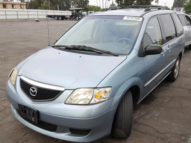 JM3LW28J930349416 - 2003 MAZDA MPV WAGON BLUE photo 2