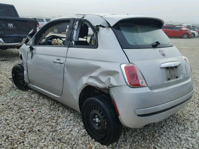 3C3CFFAR2DT686387 - 2013 FIAT 500 POP SILVER photo 3