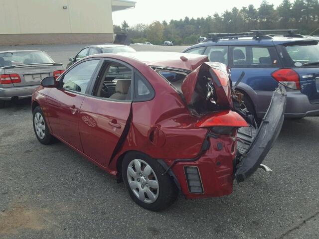 KMHDU46D77U259042 - 2007 HYUNDAI ELANTRA GL RED photo 3