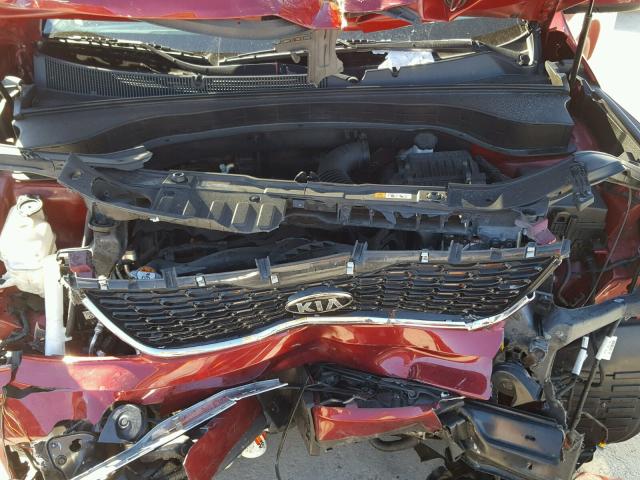 5XYKT3A67EG545201 - 2014 KIA SORENTO LX RED photo 7