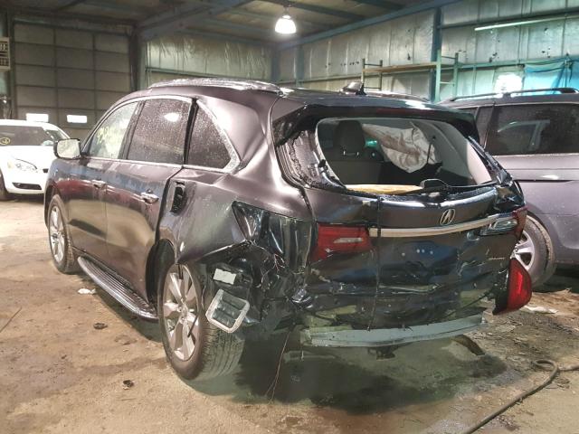 5FRYD4H8XEB031143 - 2014 ACURA MDX ADVANC GRAY photo 3