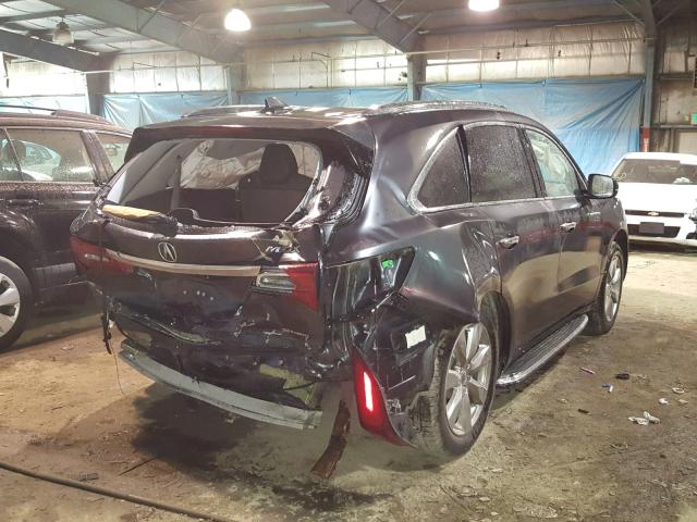 5FRYD4H8XEB031143 - 2014 ACURA MDX ADVANC GRAY photo 4