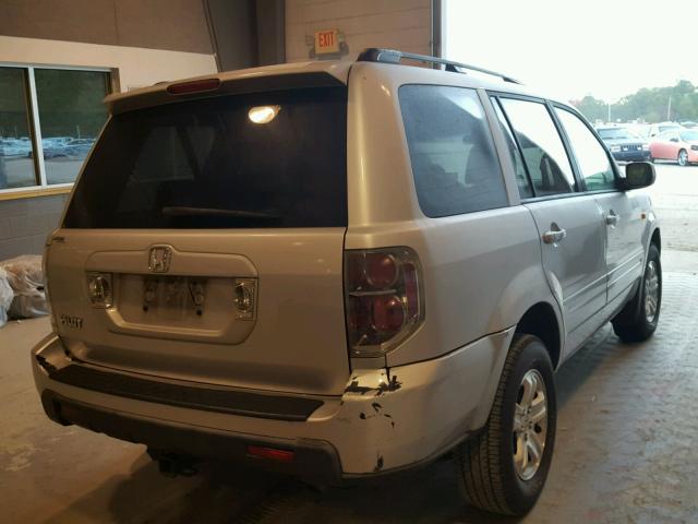 5FNYF28248B015245 - 2008 HONDA PILOT VP SILVER photo 4