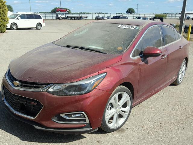 1G1BG5SM8G7235788 - 2016 CHEVROLET CRUZE PREM MAROON photo 2