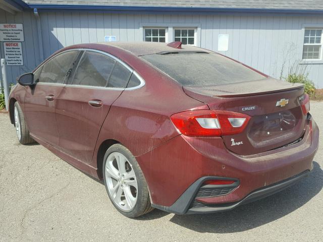 1G1BG5SM8G7235788 - 2016 CHEVROLET CRUZE PREM MAROON photo 3